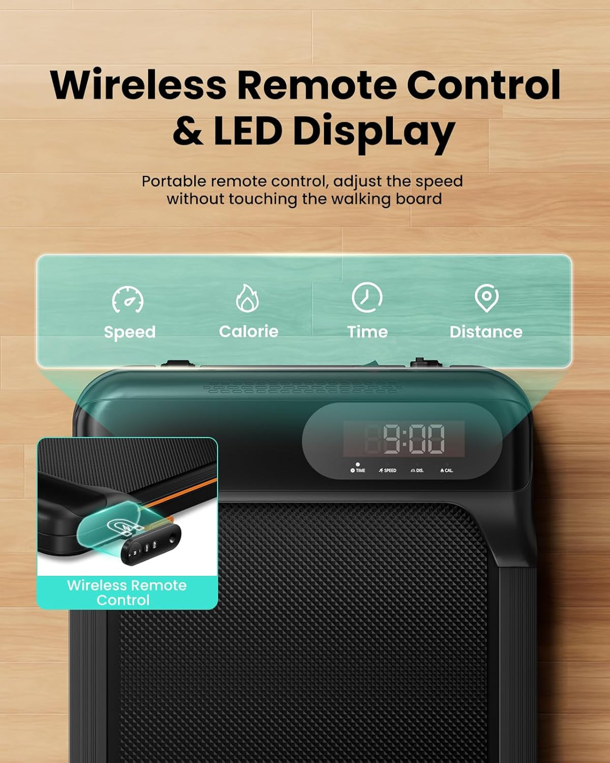 Walking Pad, under Desk Treadmill with Incline for Home Office 2.5HP Portable Walking Treadmill with 265 Lbs Weight Capacity Walking Machine, Remote Control, LED Display