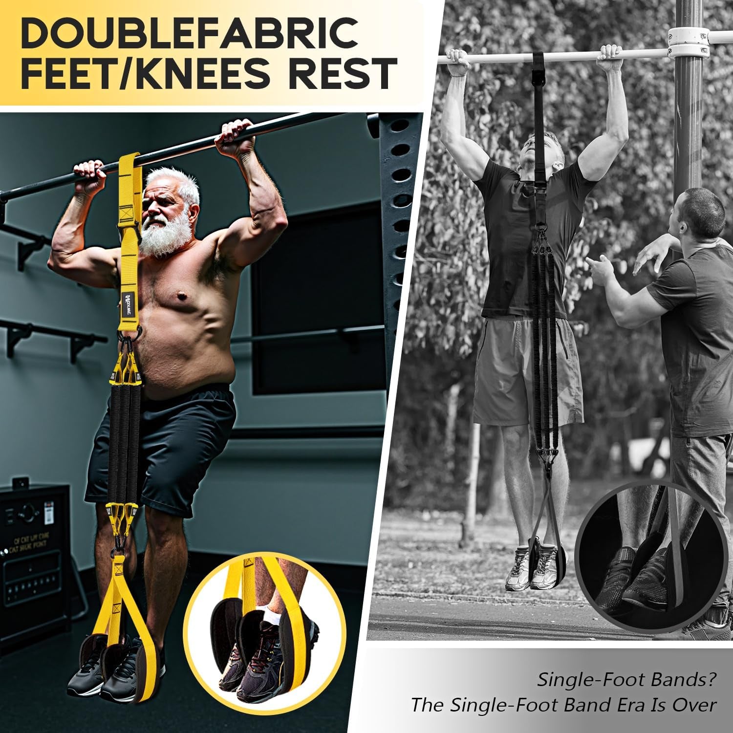 Pull up Assistance Bands, Adjustable Heavy Duty Resistance Band for Pull Up, 3 Pull up Bands, Comfortable Fabric Feet/Knee Rest, Assistance Bands for Pull-Up, Home Fitness, Body Stretching