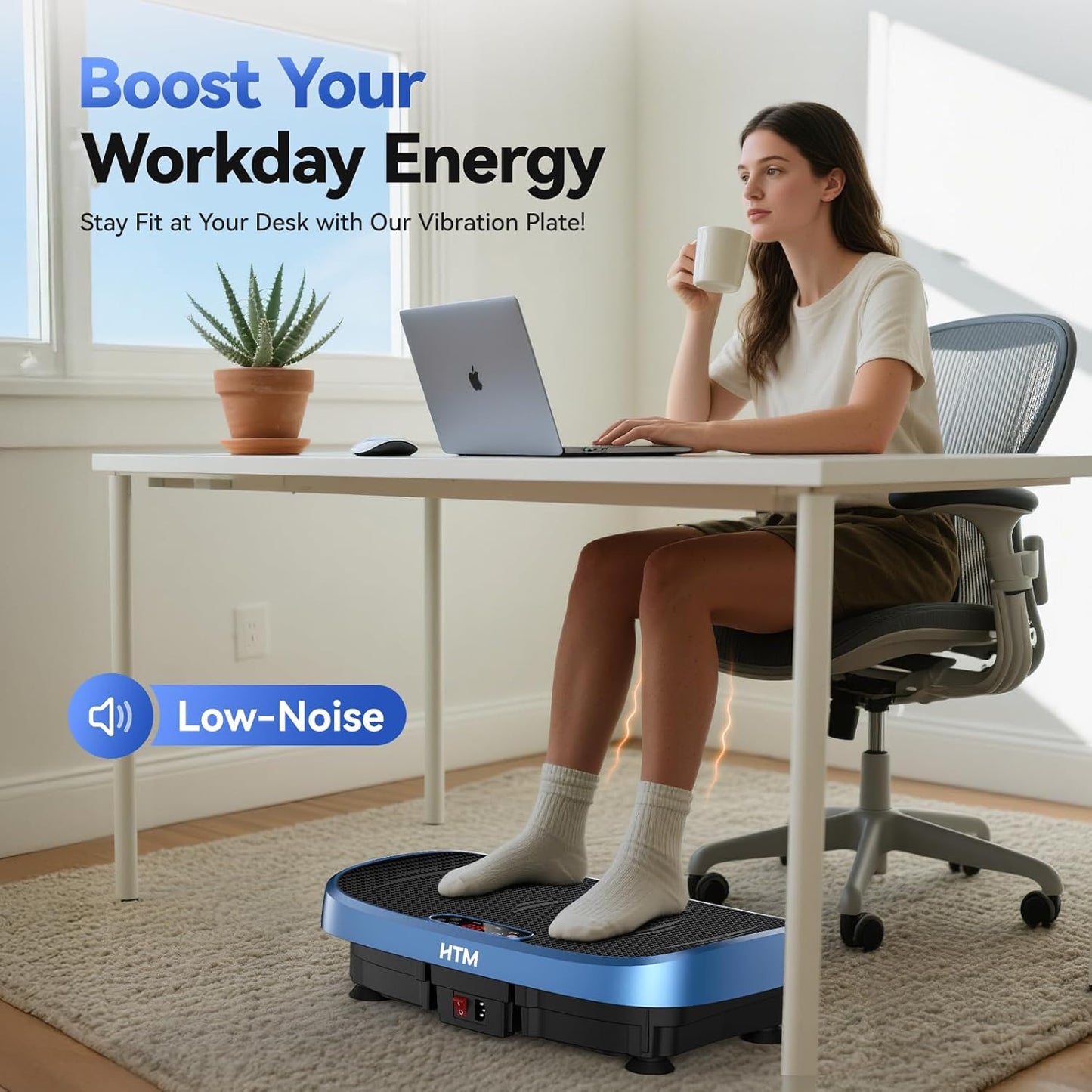 Vibration Plate Exercise Machine - 330Lbs Weight Capacity, 120 Speed Levels, 5 Program Modes - Full Body Workout for Home Fitness, Toning & Wellness, LED Display, Low Noise Motor