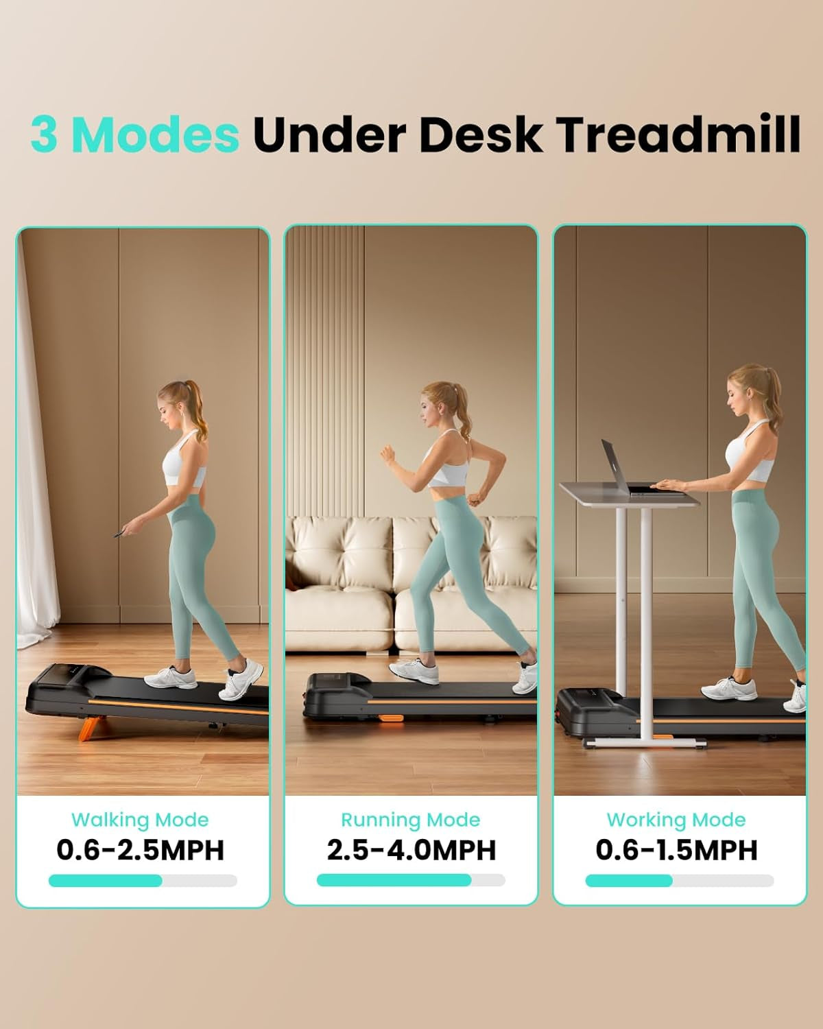 Walking Pad, under Desk Treadmill with Incline for Home Office 2.5HP Portable Walking Treadmill with 265 Lbs Weight Capacity Walking Machine, Remote Control, LED Display