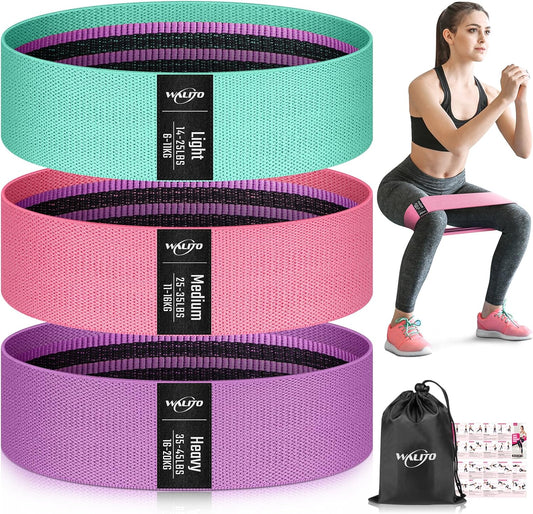 Resistance Bands for Working Out, Fabric Exercise Bands for Legs and Butt, Workout Bands for Women and Men, Booty Band for Yoga Starter Set, Pilates, Rehab, Fitness and Home Workout