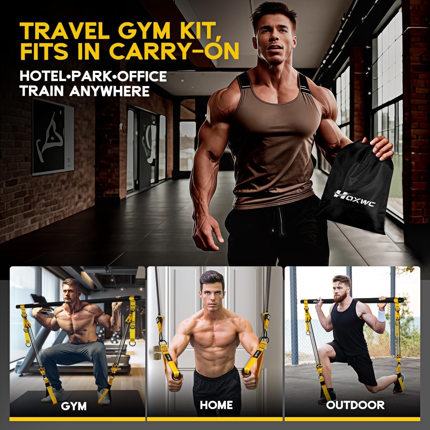 Pilates Equipment, Portable Pilates Bar Kit with Resistance Bands, Professional Adjustable Heavy Duty Squat Workout Equipment for Men, Home Gym Muscle Strength Training, Full Body Exercise