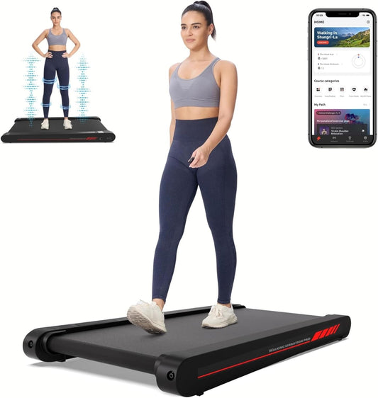 Walking Treadmill Pad with APP, 3 in 1 under Desk Treadmill, 400W Low Noise Walking Vibration Pad with Remote Control,Portable Treadmills for Home Office